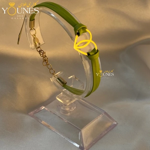 دستبند طلا چرم دولاین قلب